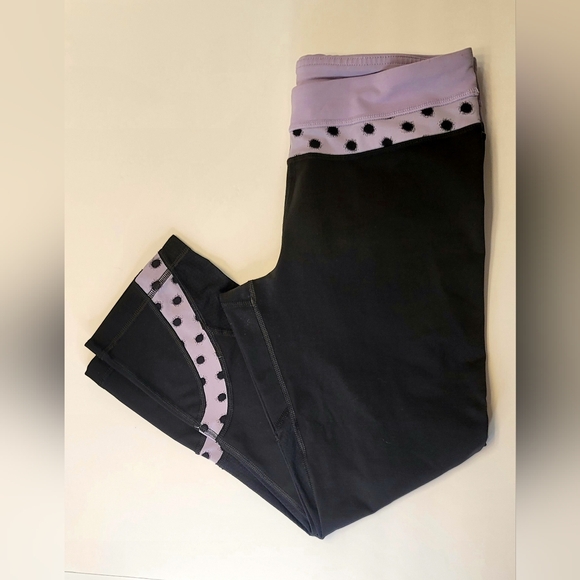 Lululemon Run: Inspire Crop II Blac /Lilac /High Noon Dot Lilac/ size 8 - Picture 9 of 12